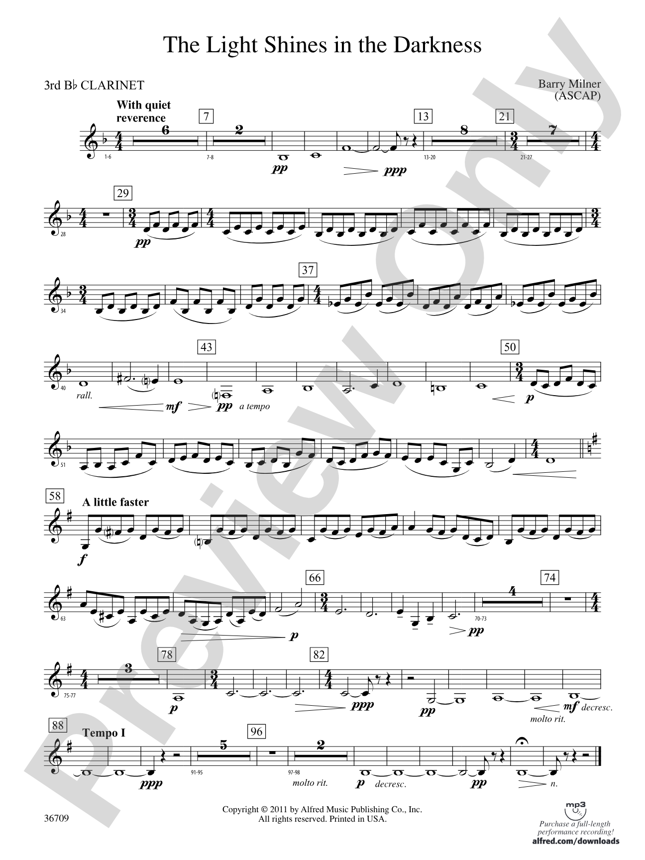 The Light Shines in the Darkness: 3rd B-flat Clarinet