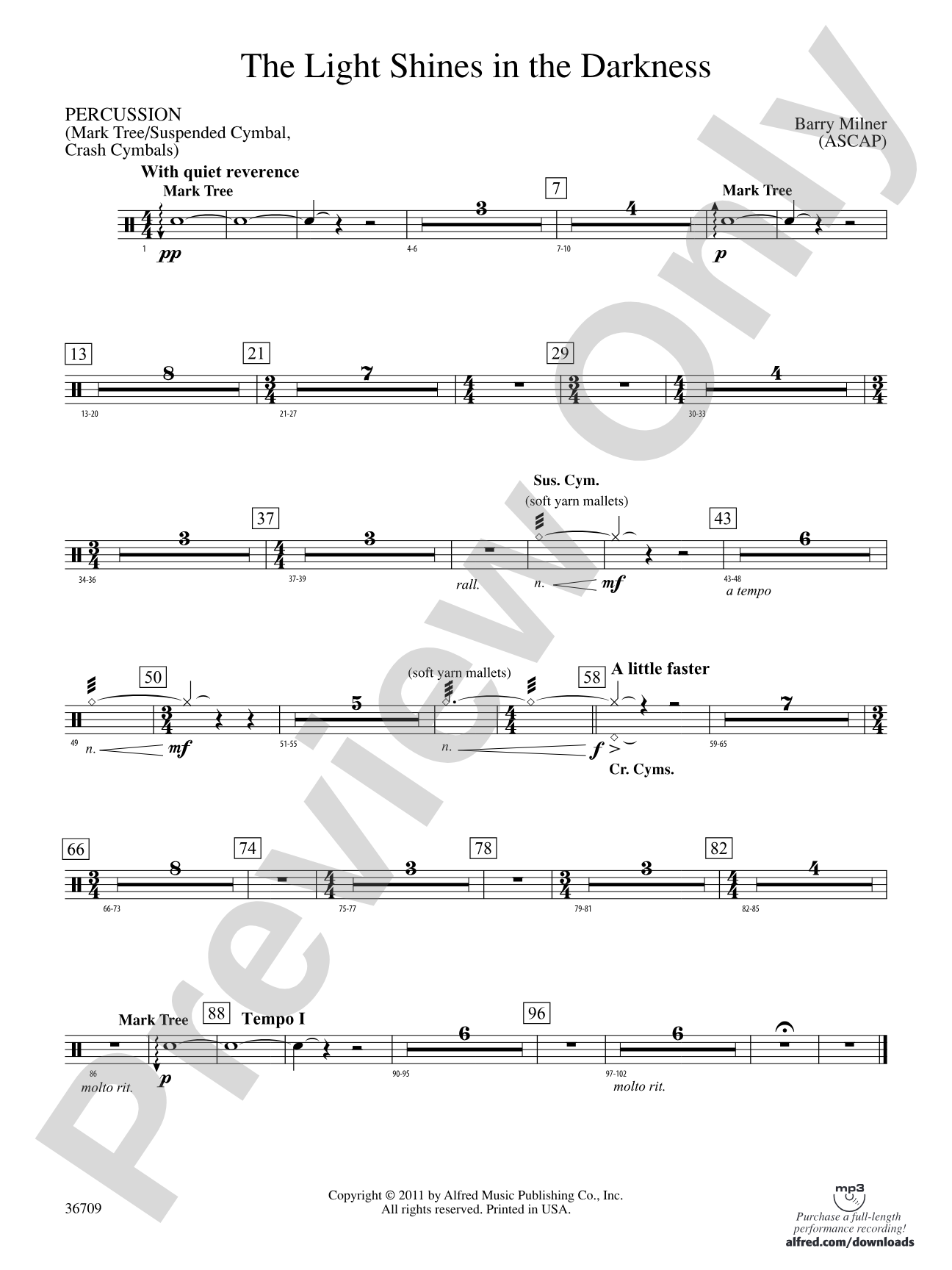 The Light Shines in the Darkness: 1st Percussion