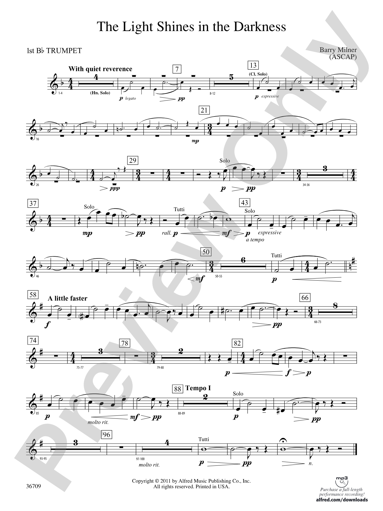 The Light Shines in the Darkness: 1st B-flat Trumpet