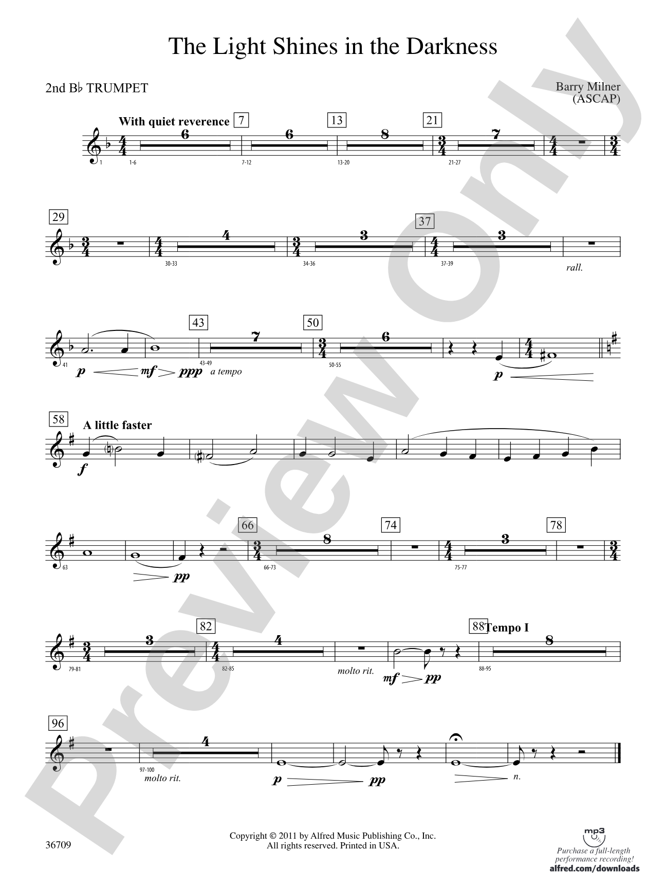 The Light Shines in the Darkness: 2nd B-flat Trumpet