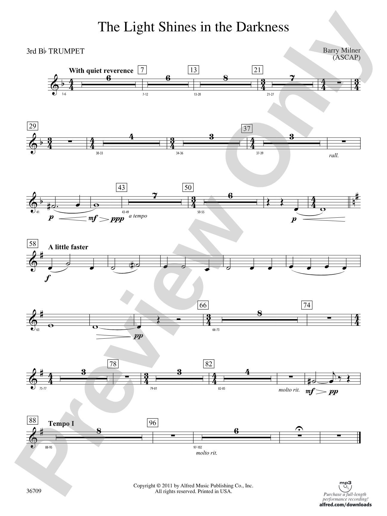 The Light Shines in the Darkness: 3rd B-flat Trumpet