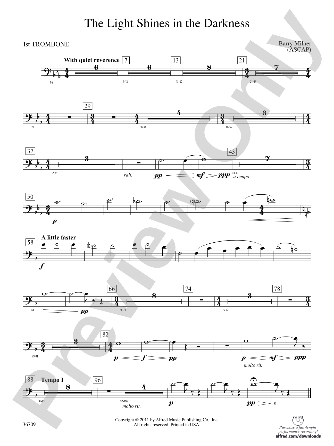 The Light Shines in the Darkness: 1st Trombone