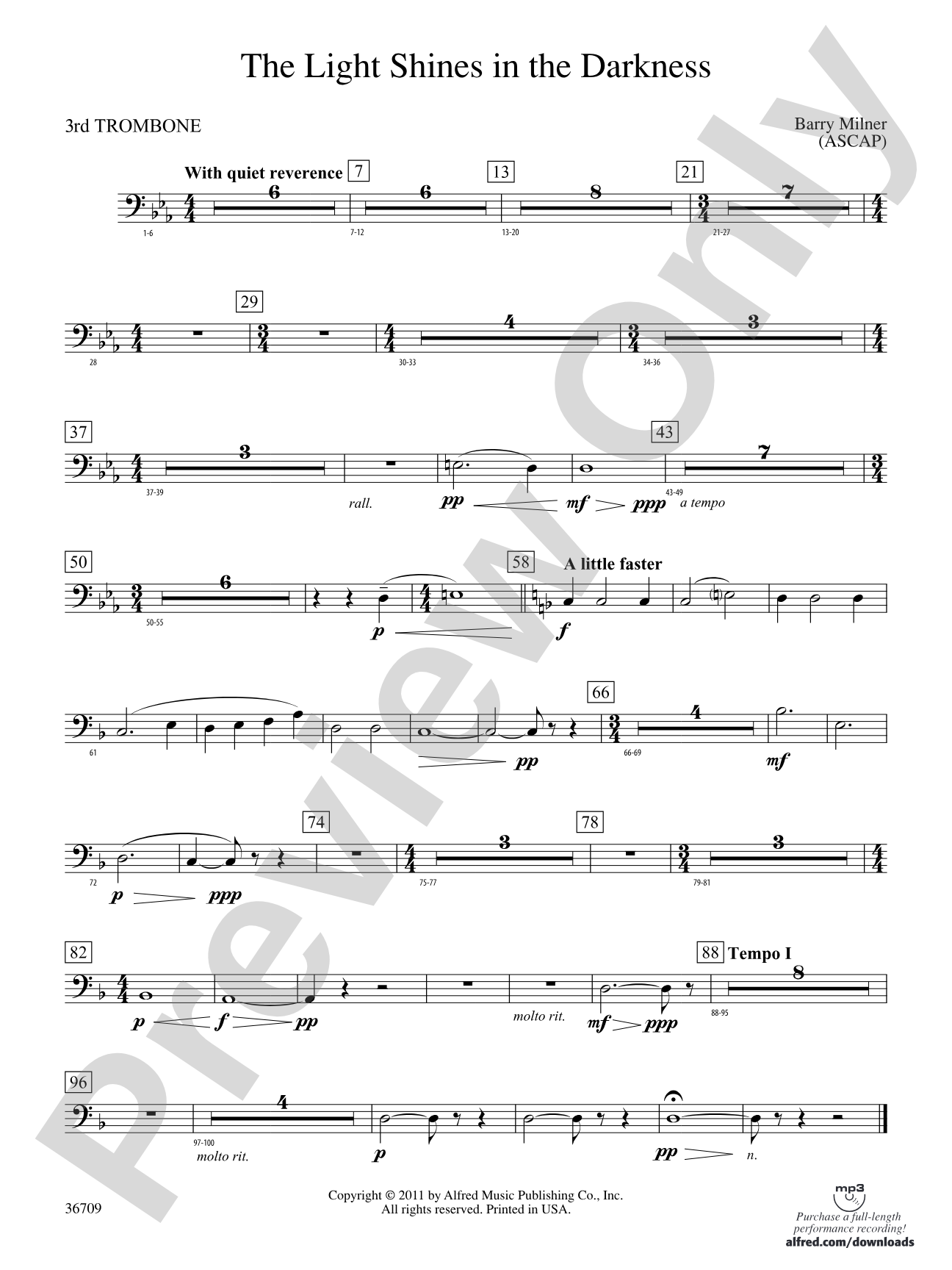 The Light Shines in the Darkness: 3rd Trombone