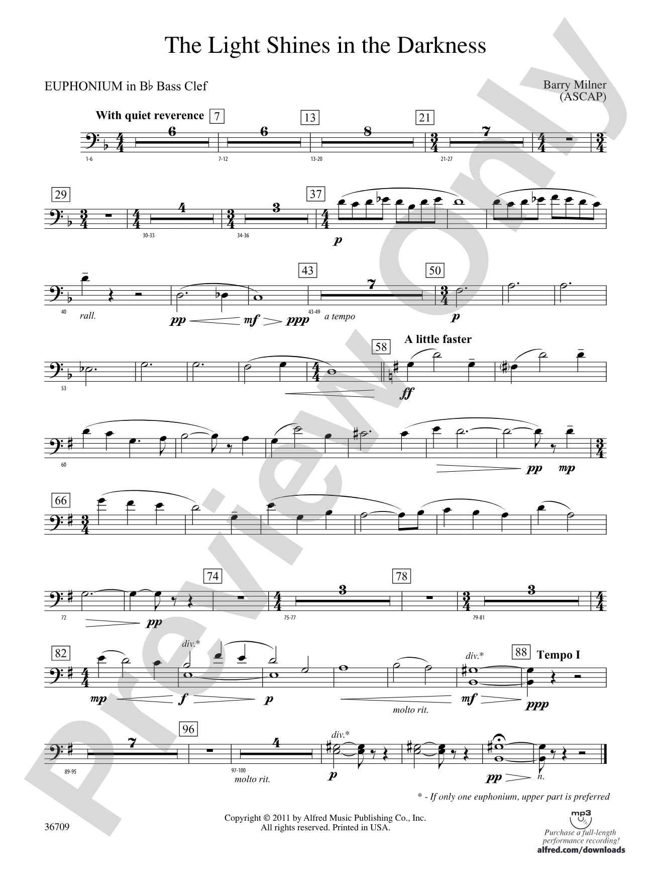 The Light Shines in the Darkness: (wp) B-flat Baritone B.C.