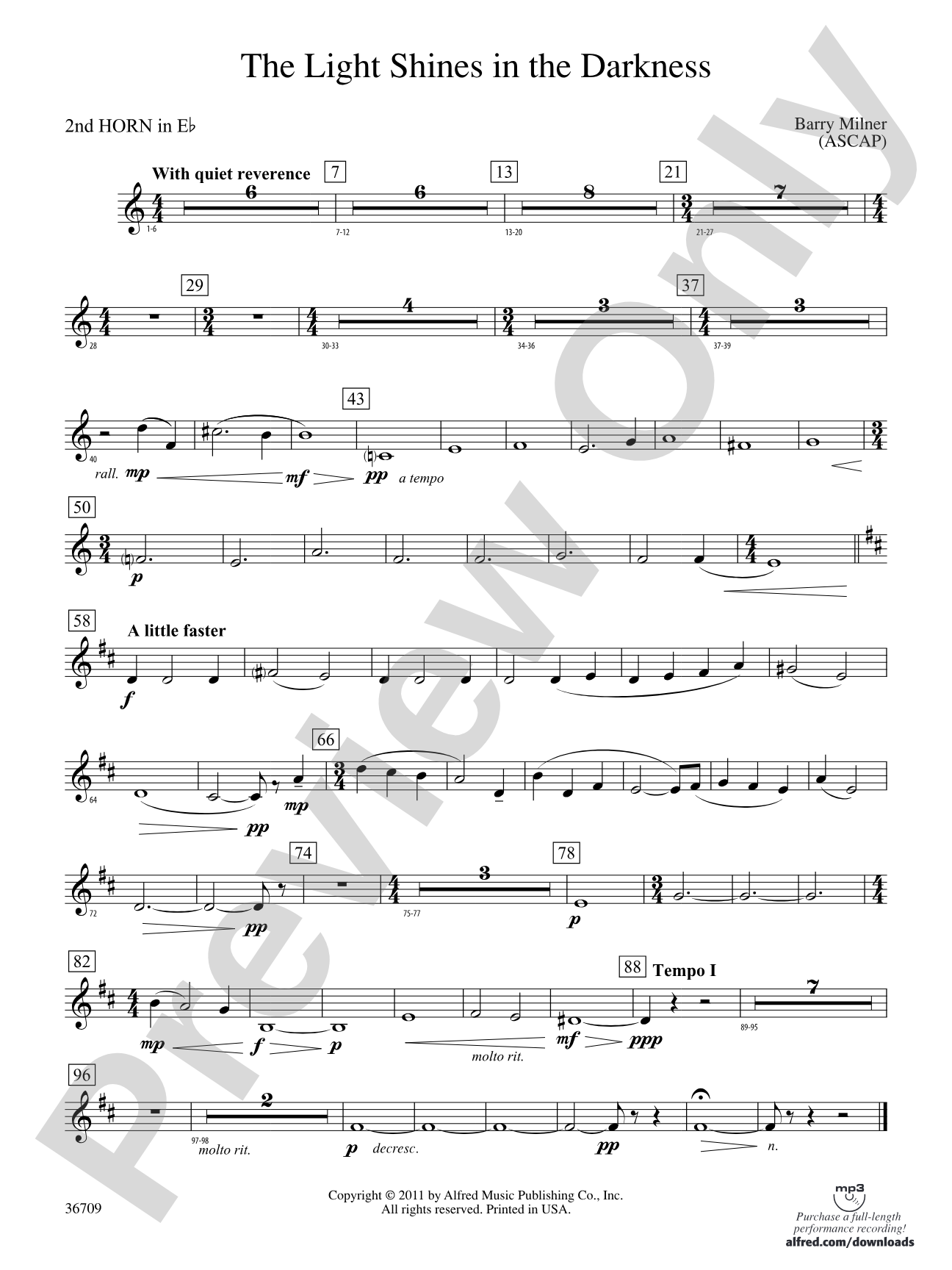 The Light Shines in the Darkness: (wp) 2nd Horn in E-flat