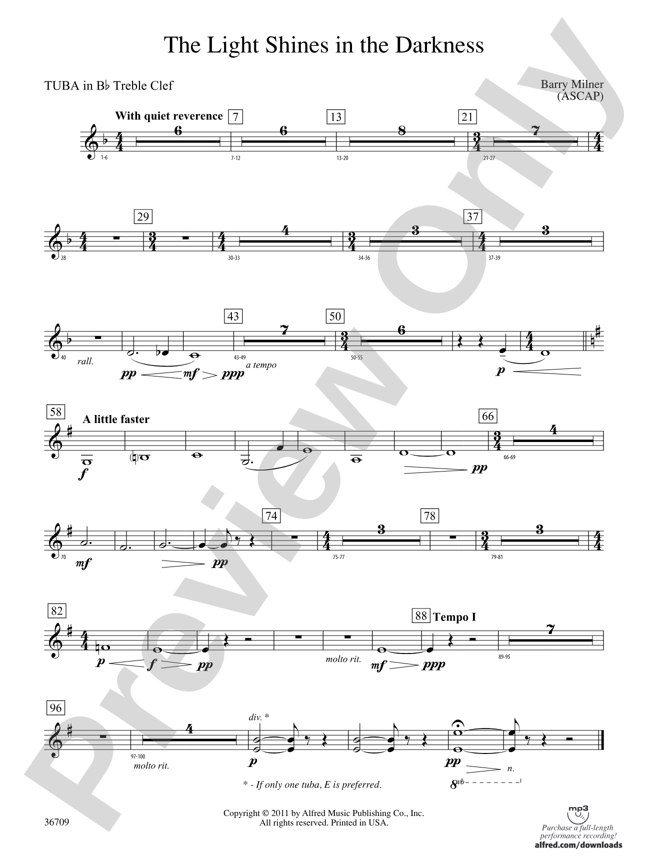 The Light Shines in the Darkness: (wp) B-flat Tuba T.C.
