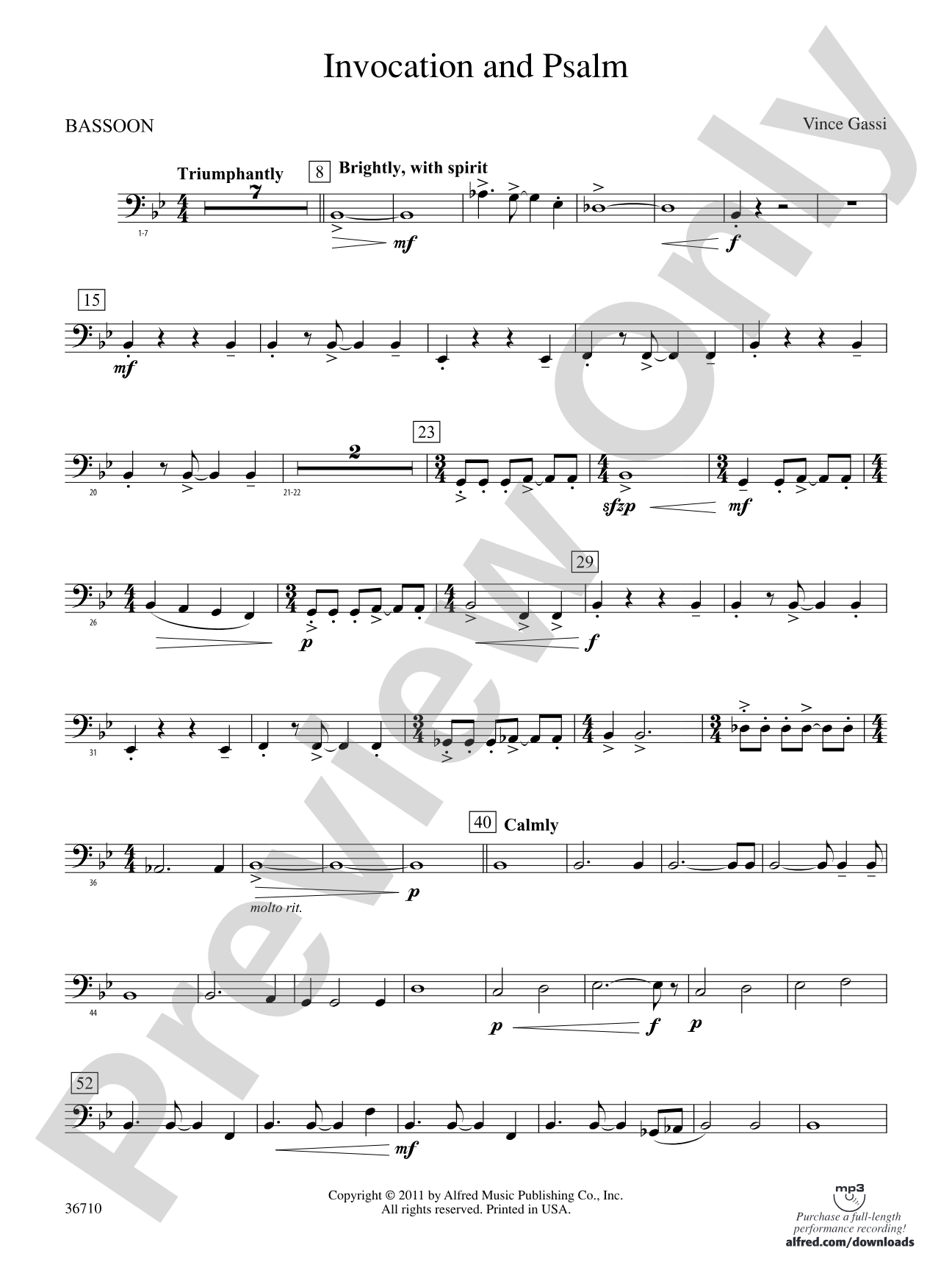 Invocation and Psalm: Bassoon