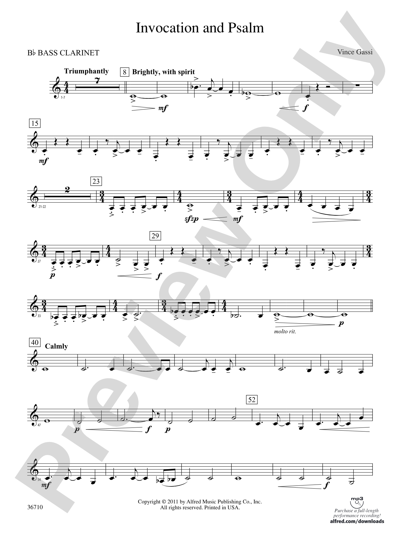 Invocation and Psalm: B-flat Bass Clarinet