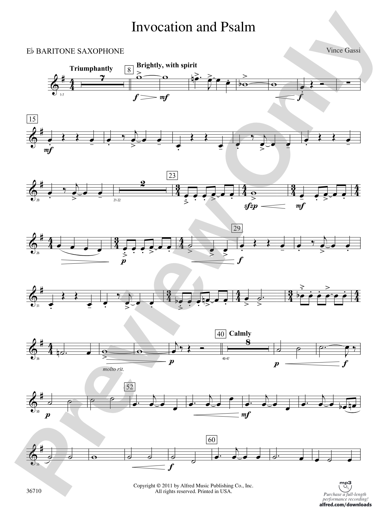 Invocation and Psalm: E-flat Baritone Saxophone