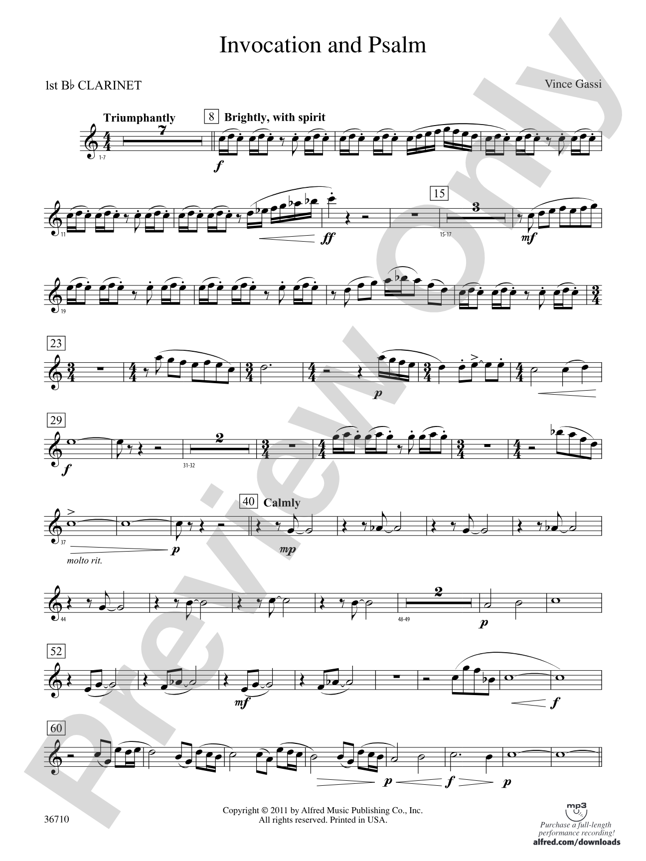 Invocation and Psalm: 1st B-flat Clarinet