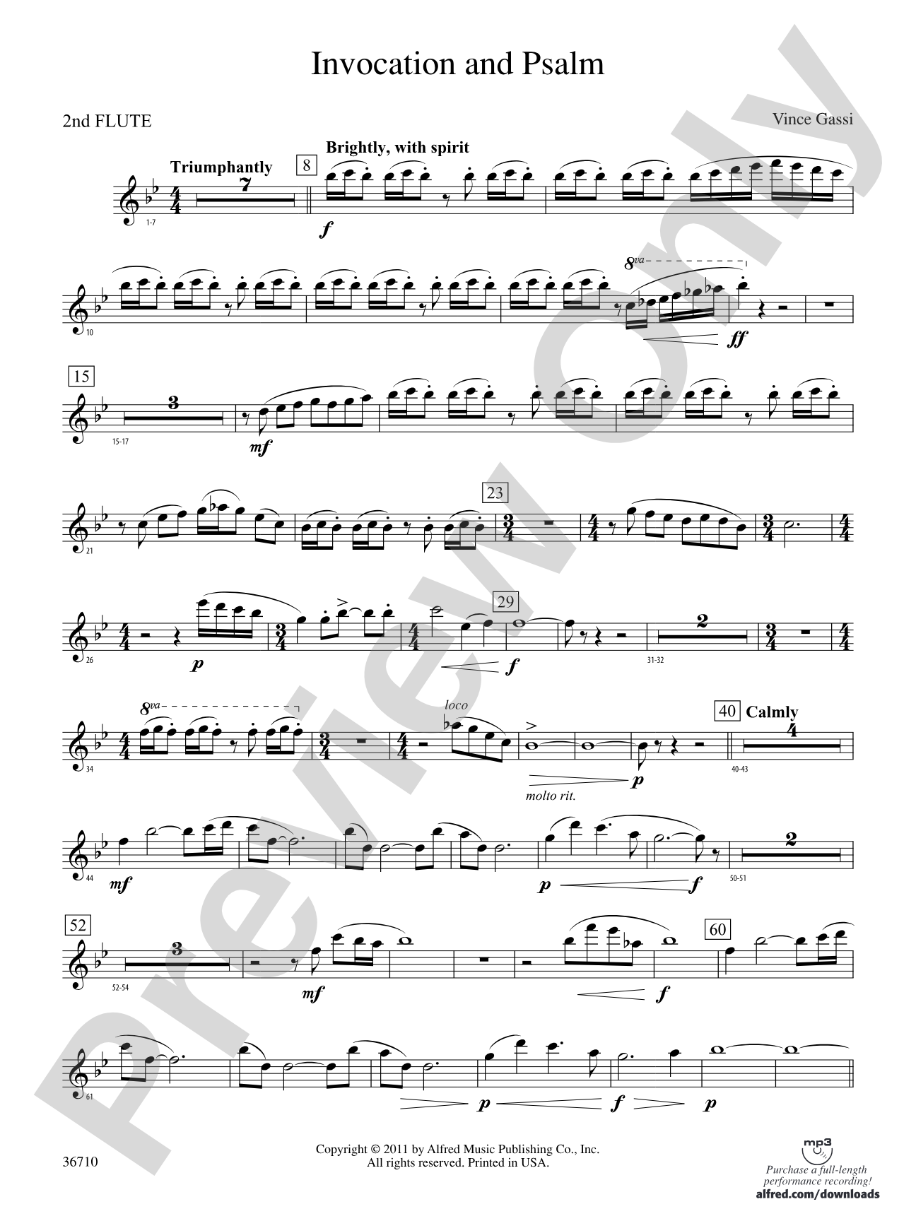 Invocation and Psalm: 2nd Flute