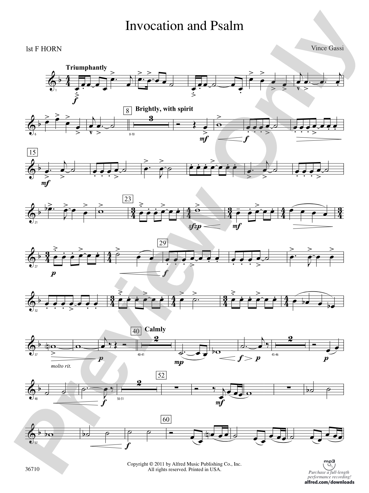 Invocation and Psalm: 1st F Horn