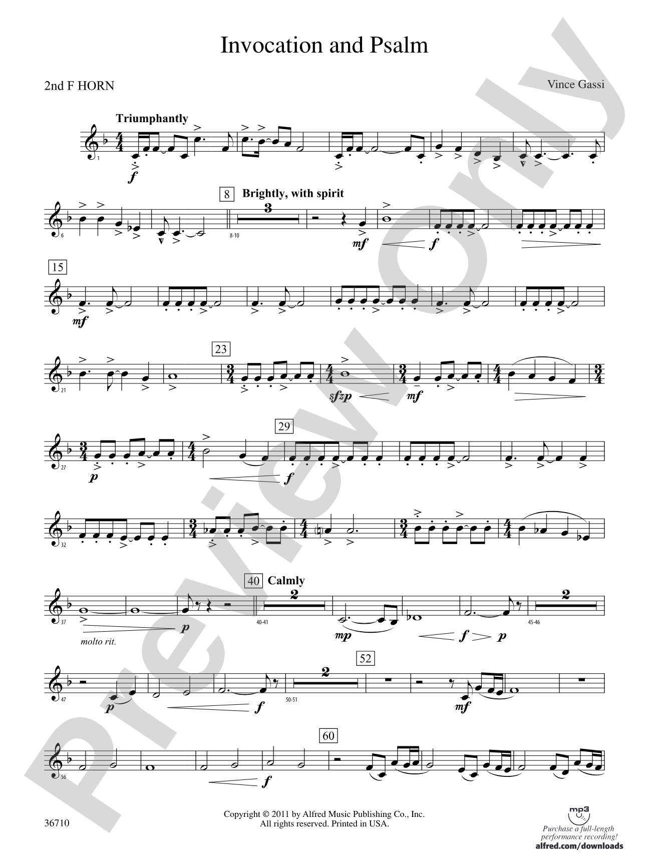Invocation and Psalm: 2nd F Horn