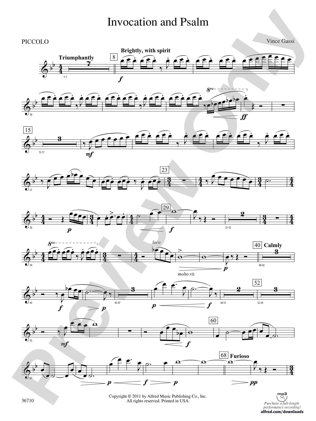 Invocation and Psalm: Piccolo