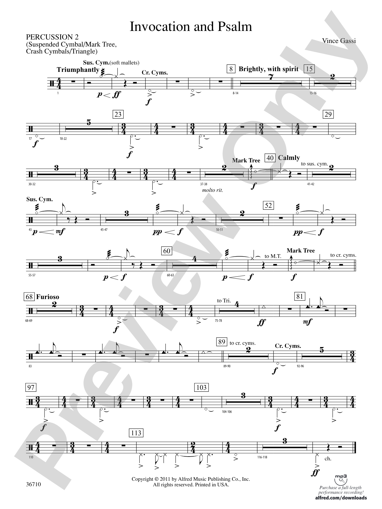 Invocation and Psalm: 2nd Percussion
