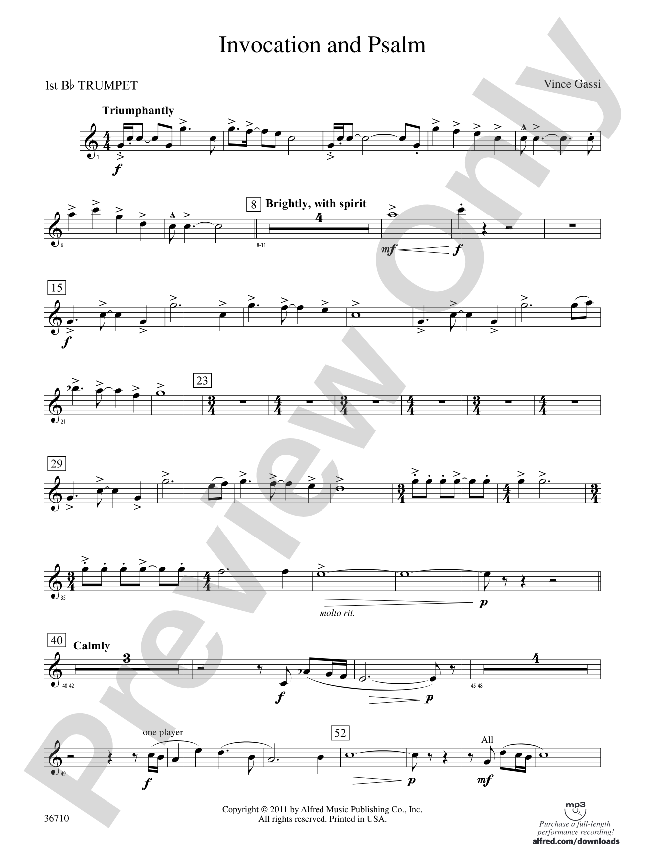 Invocation and Psalm: 1st B-flat Trumpet