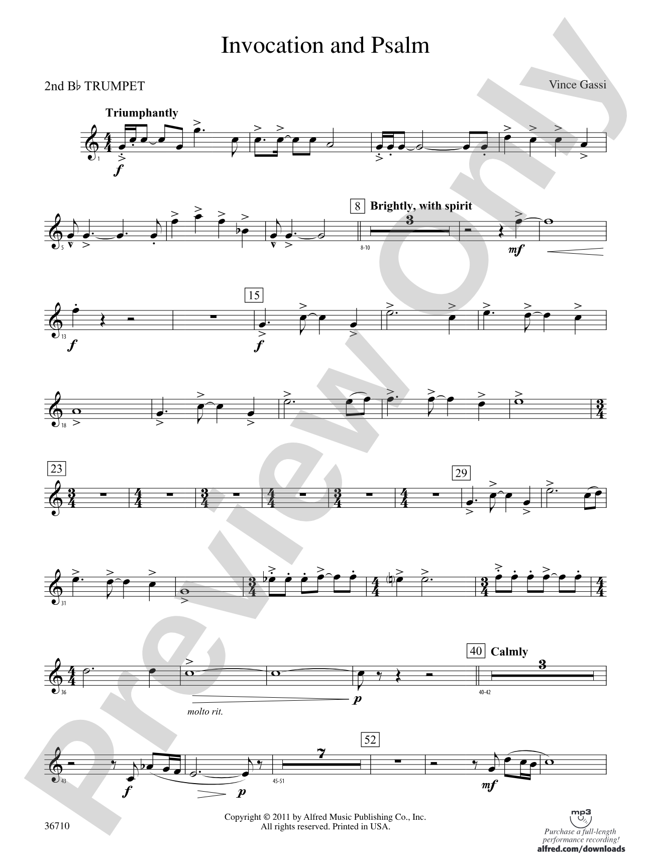 Invocation and Psalm: 2nd B-flat Trumpet