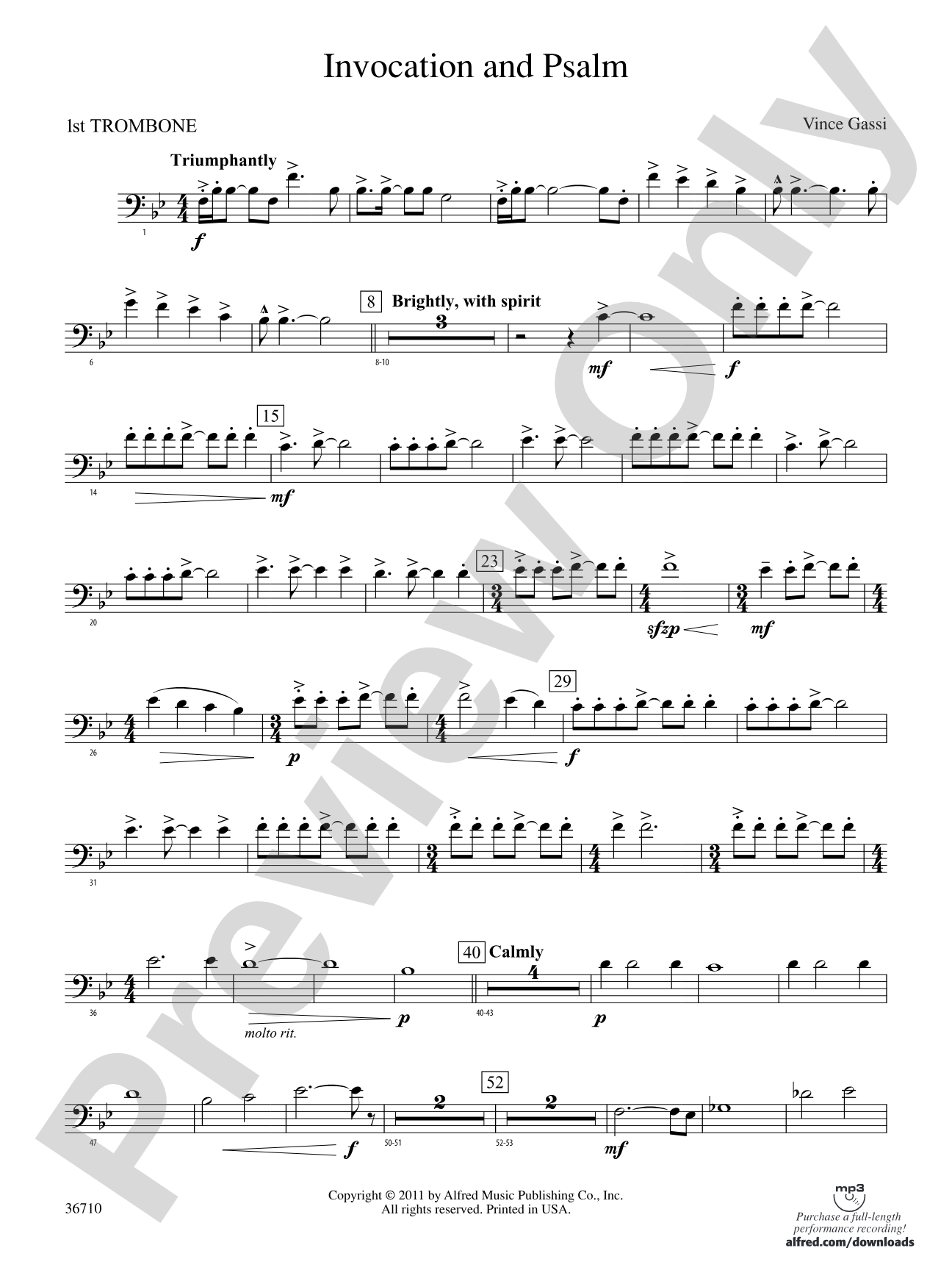 Invocation and Psalm: 1st Trombone
