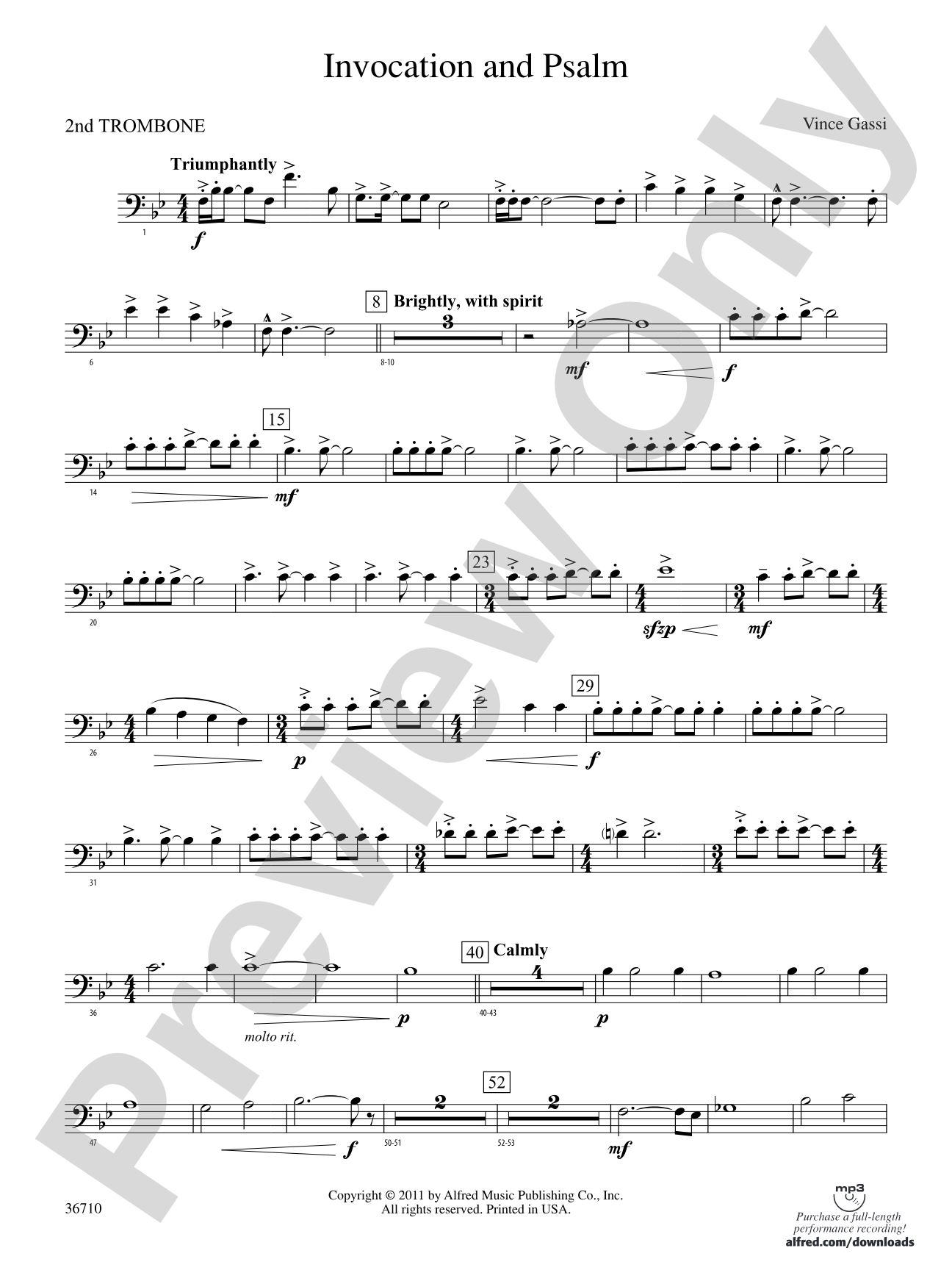 Invocation and Psalm: 2nd Trombone