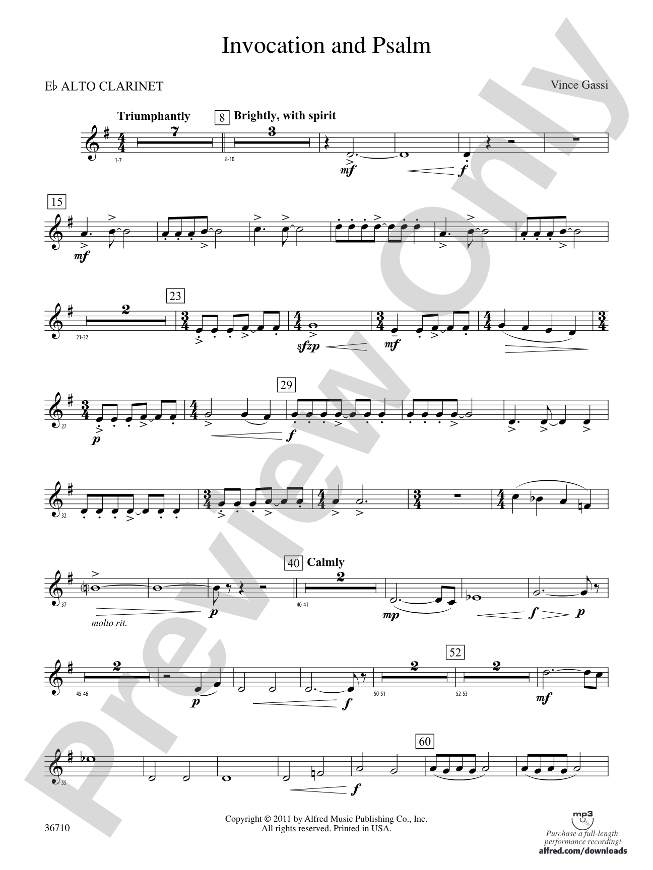 Invocation and Psalm: (wp) E-flat Alto Clarinet