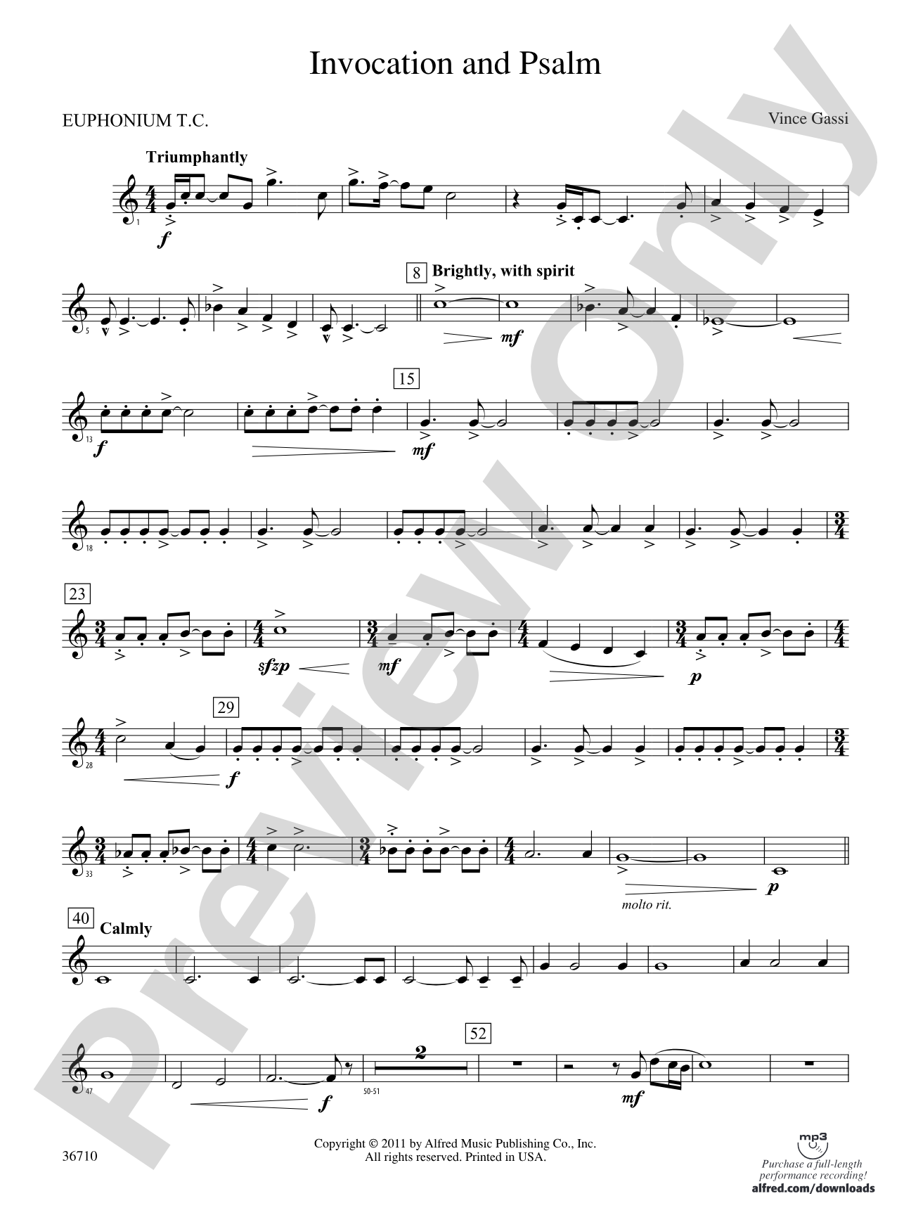 Invocation and Psalm: (wp) Baritone T.C.