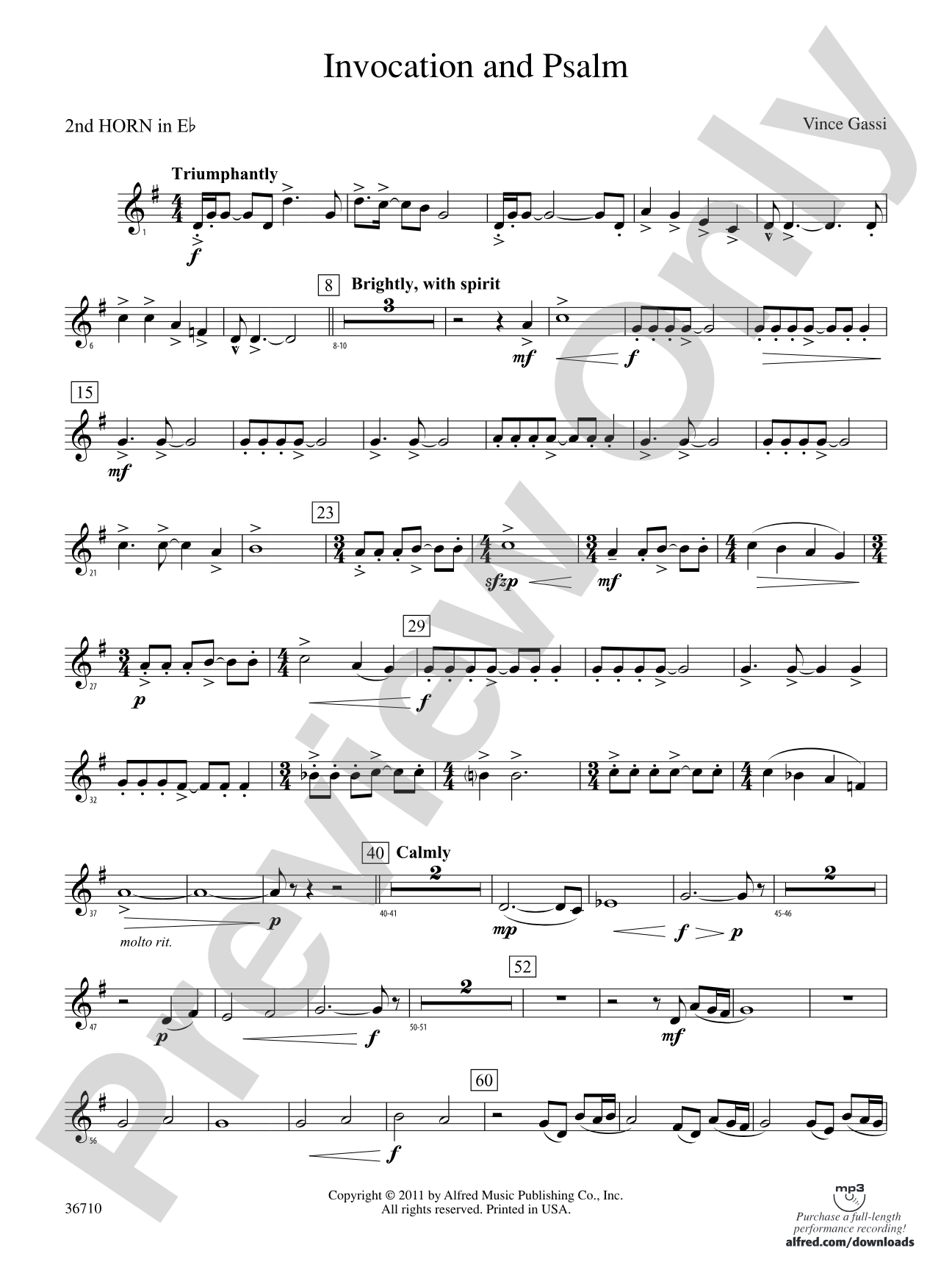 Invocation and Psalm: (wp) 2nd Horn in E-flat