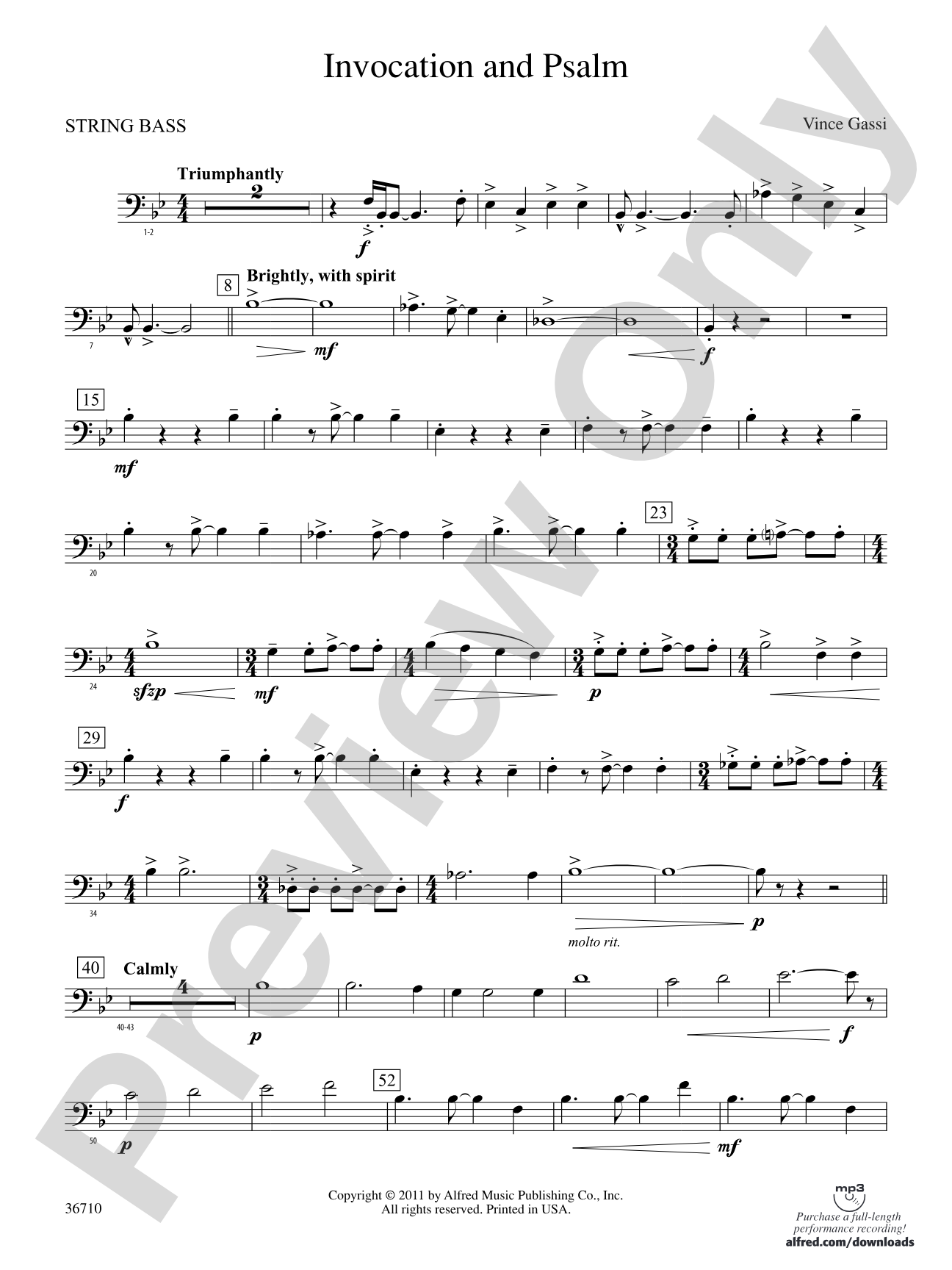 Invocation and Psalm: (wp) String Bass