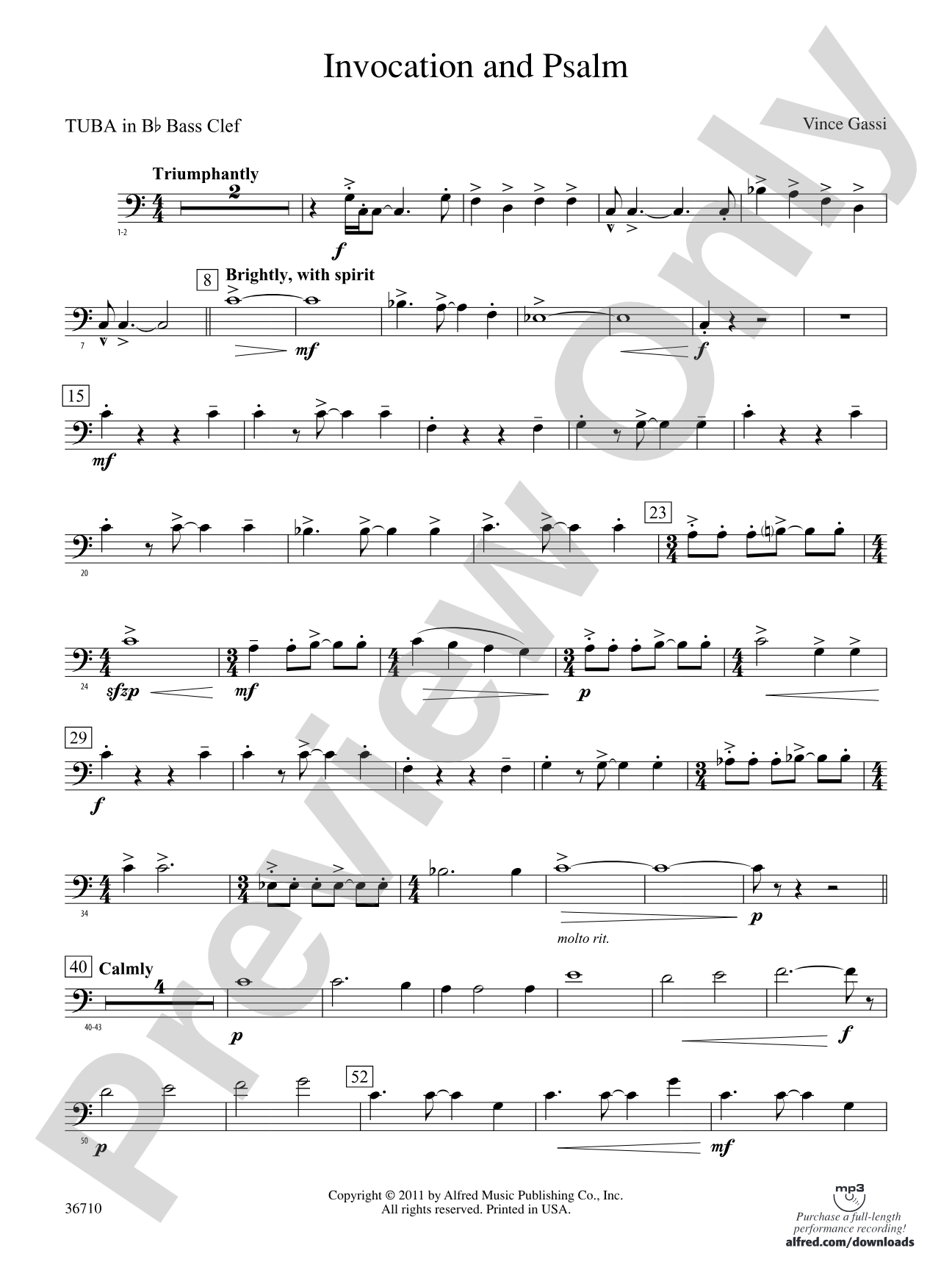 Invocation and Psalm: (wp) B-flat Tuba B.C.