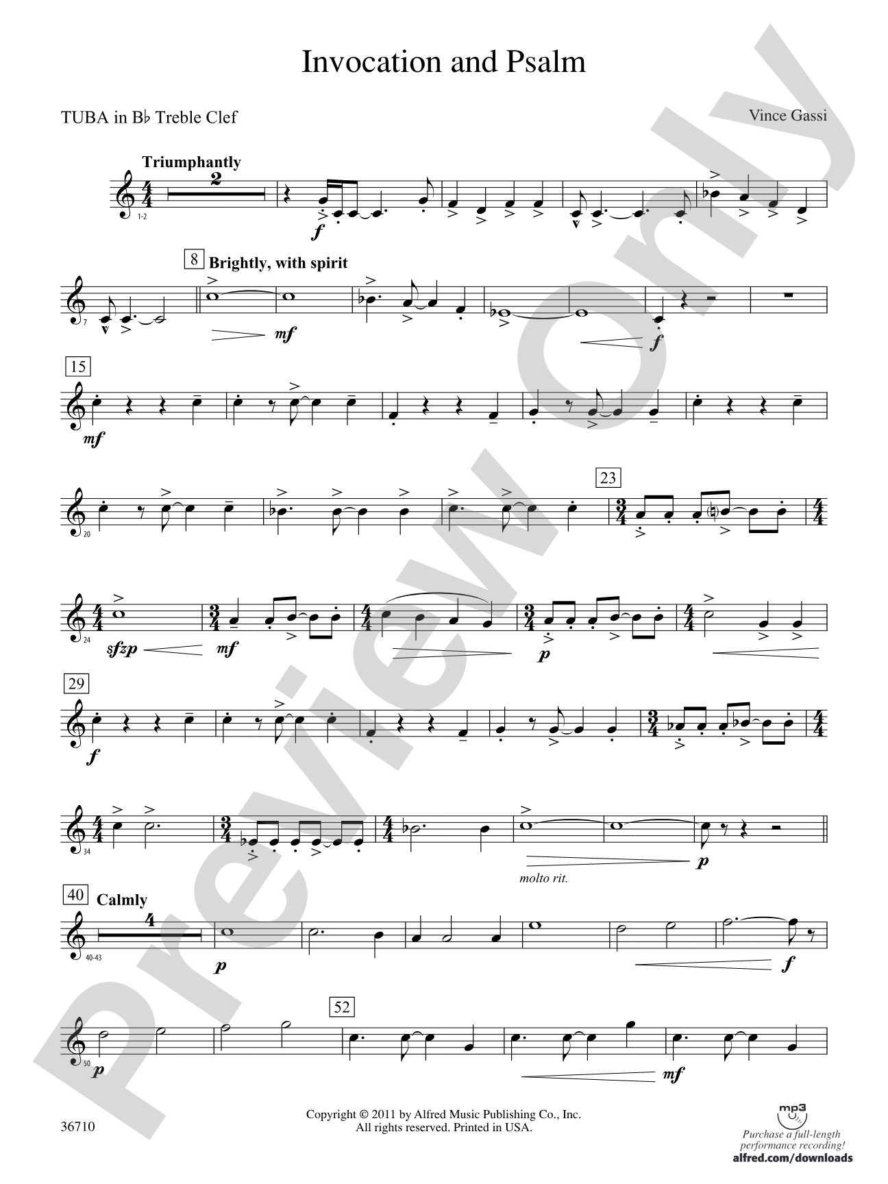 Invocation and Psalm: (wp) B-flat Tuba T.C.