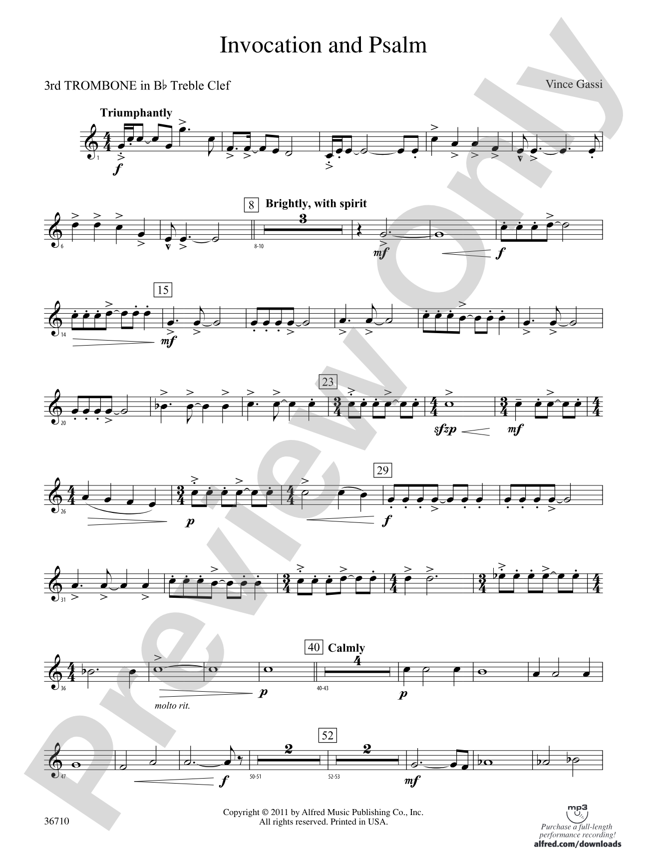 Invocation and Psalm: (wp) 3rd B-flat Trombone T.C.