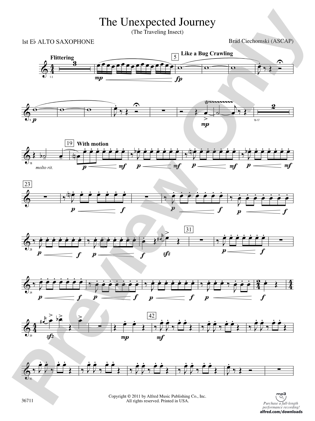 The Unexpected Journey: E-flat Alto Saxophone