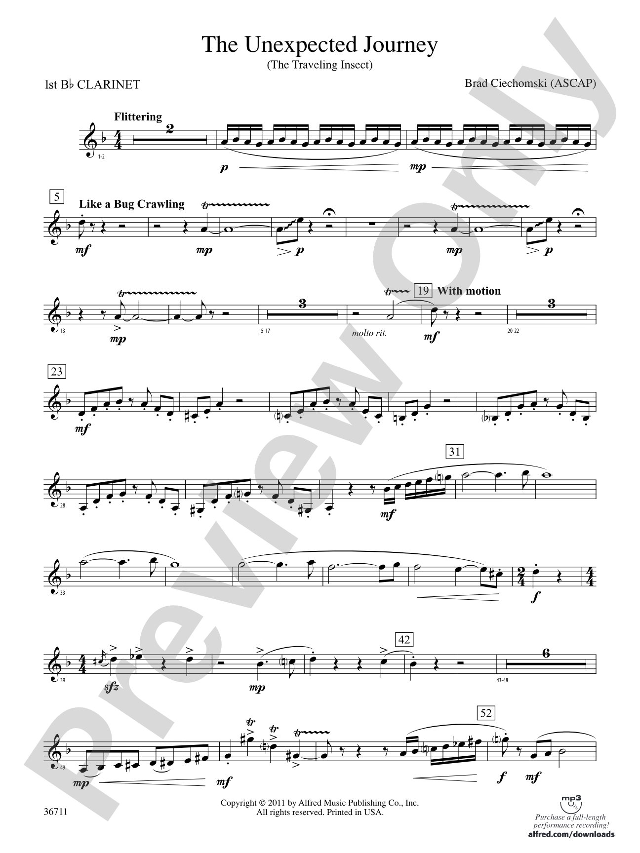 The Unexpected Journey: 1st B-flat Clarinet
