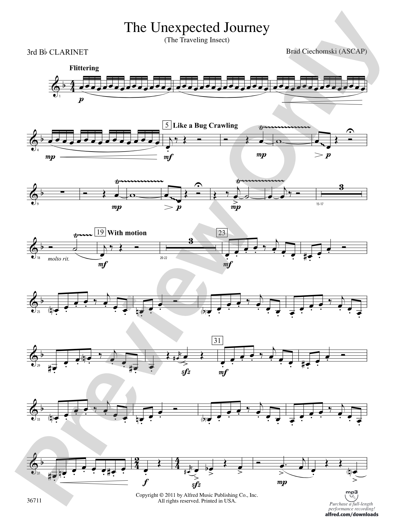 The Unexpected Journey: 3rd B-flat Clarinet