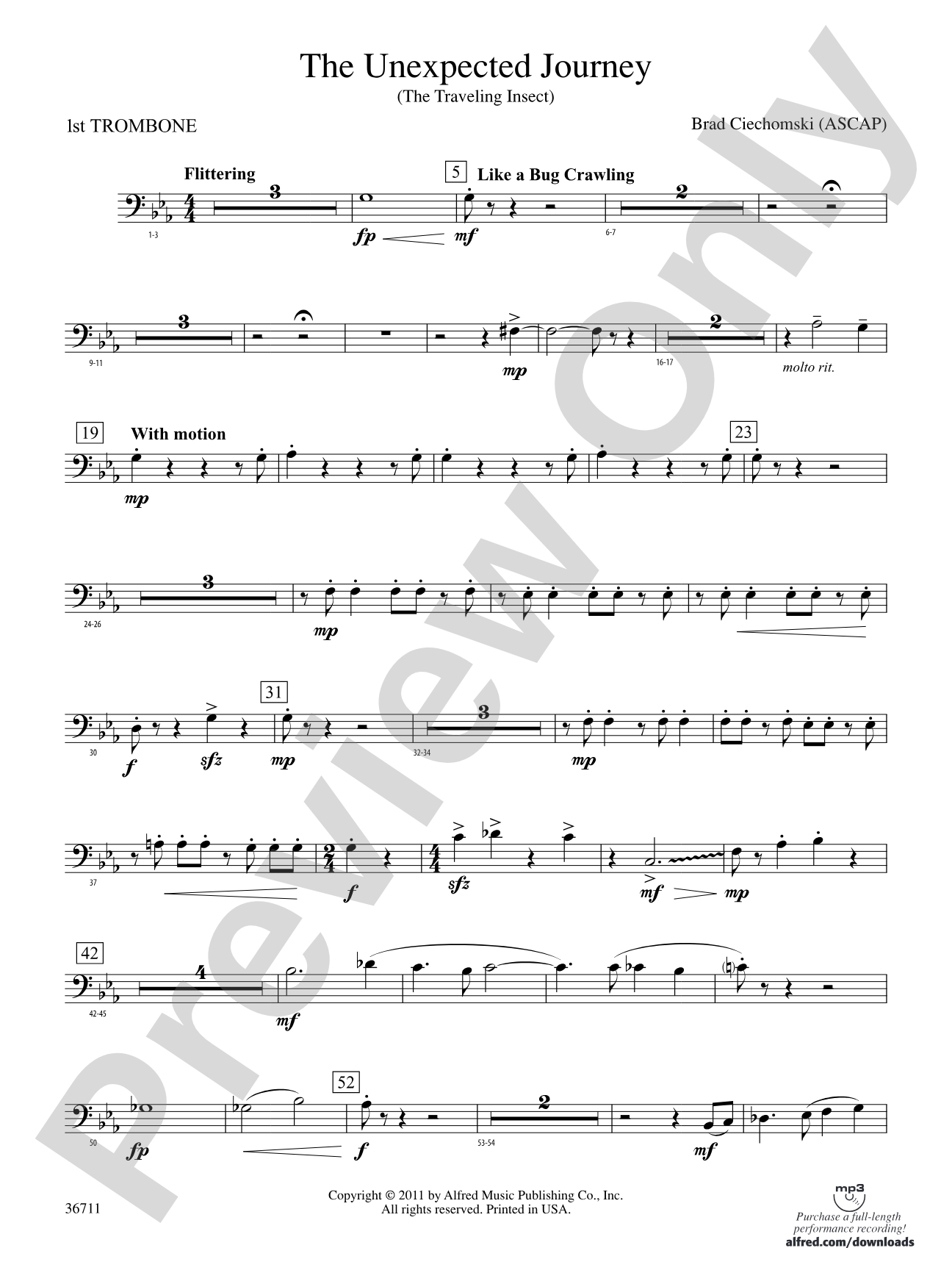 The Unexpected Journey: 1st Trombone