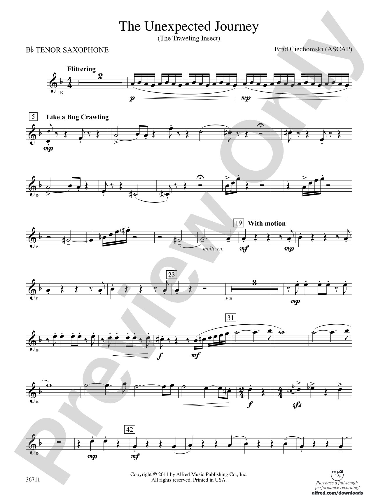The Unexpected Journey: B-flat Tenor Saxophone