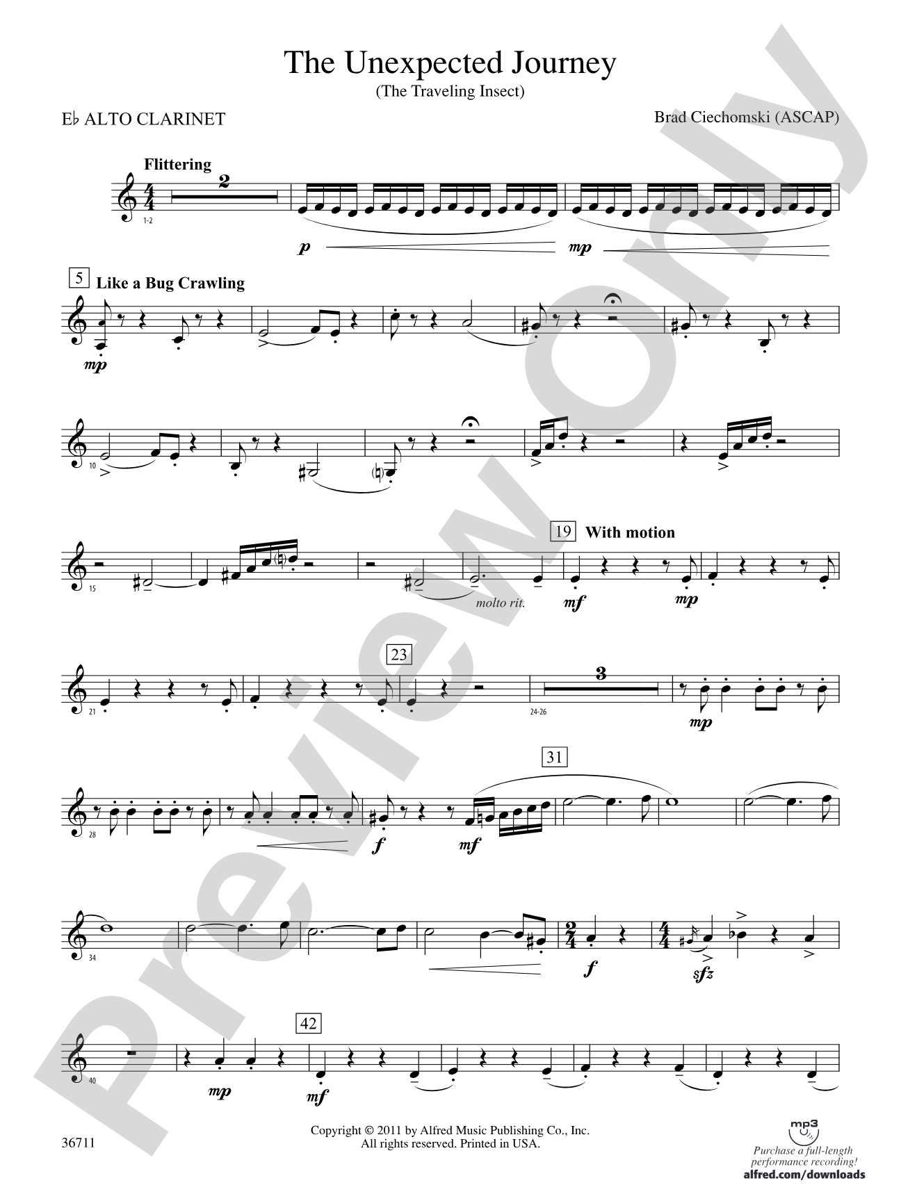 The Unexpected Journey: (wp) E-flat Alto Clarinet