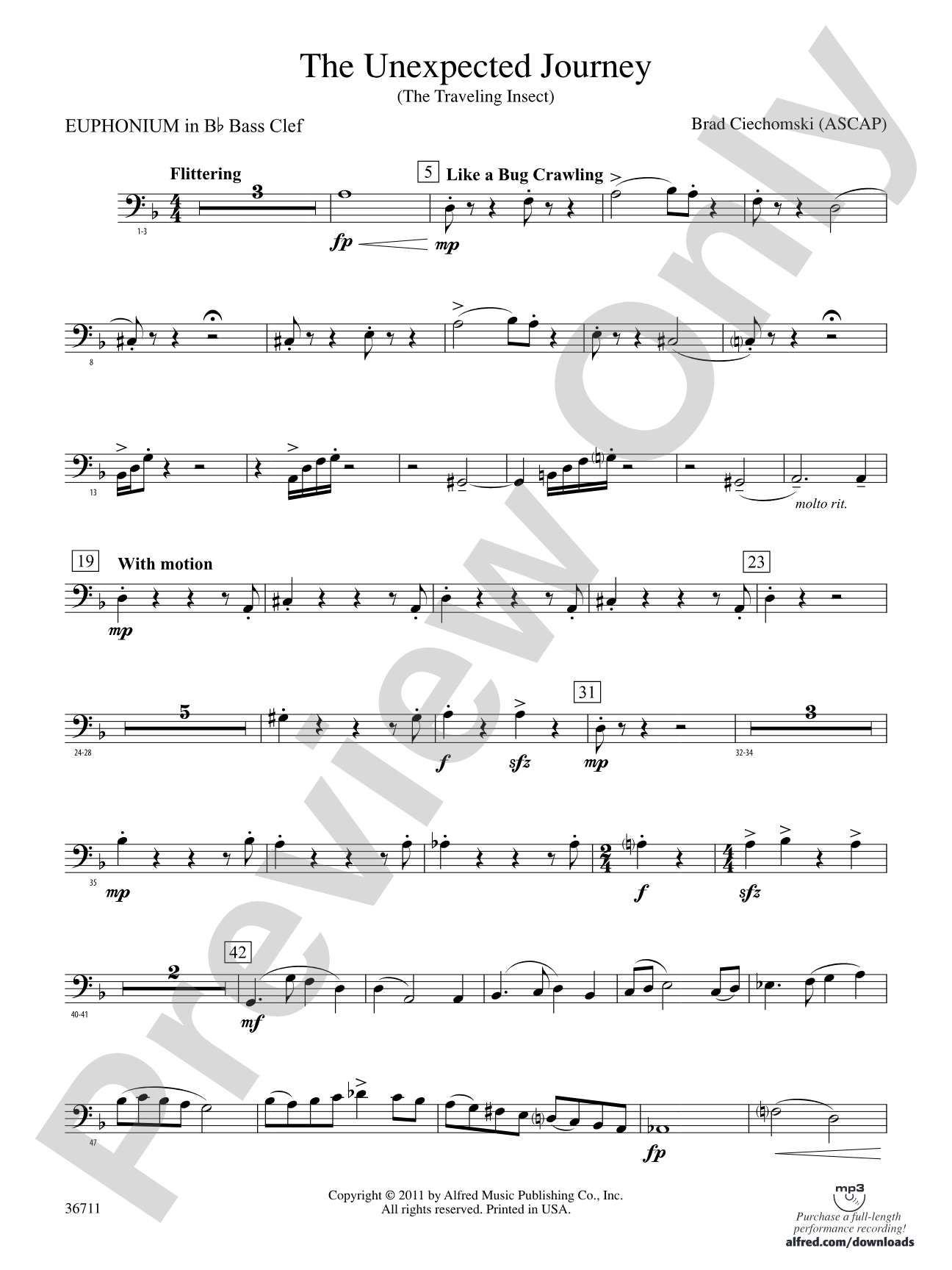 The Unexpected Journey: (wp) B-flat Baritone B.C.