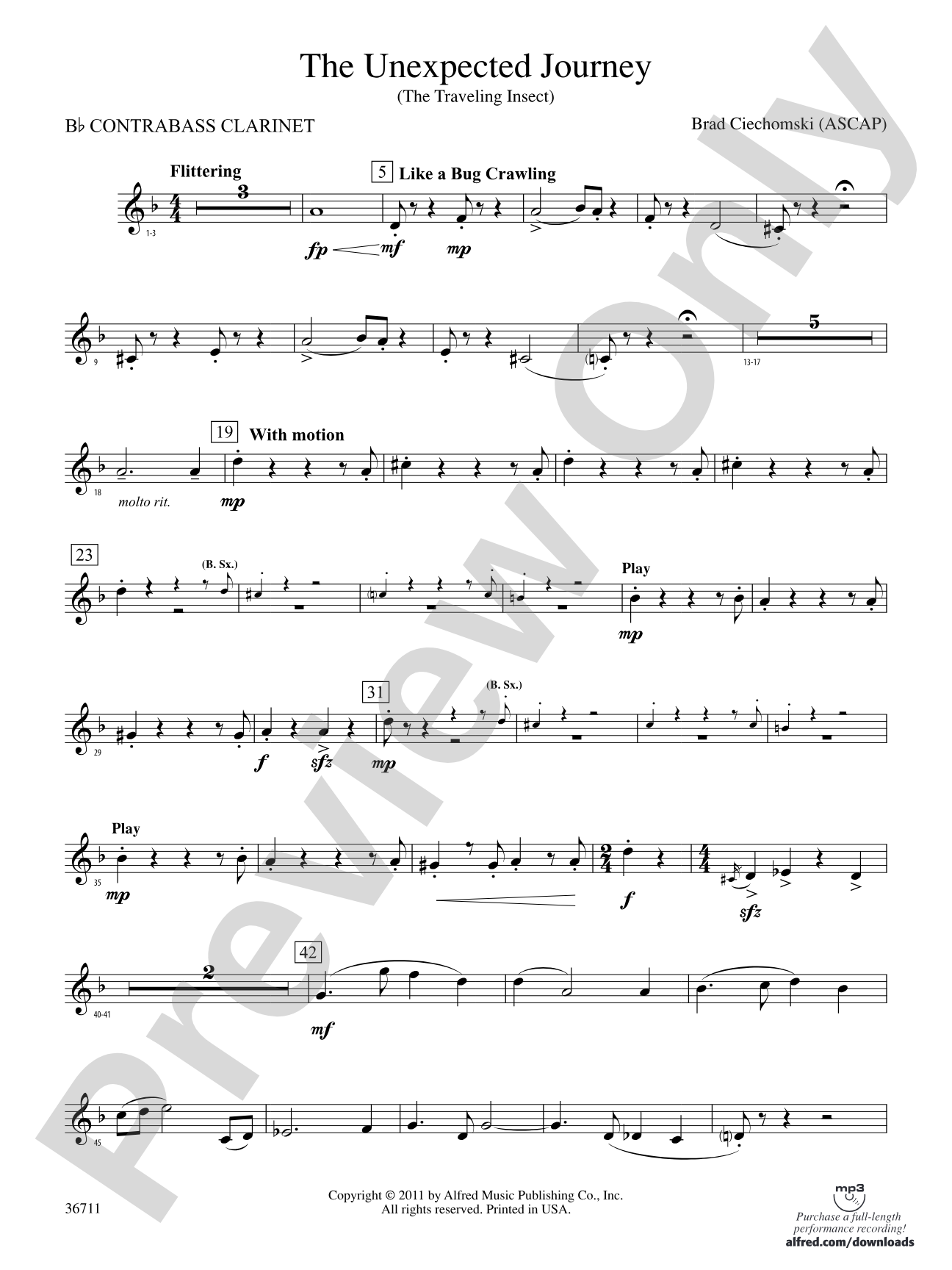 The Unexpected Journey: (wp) B-flat Contrabass Clarinet