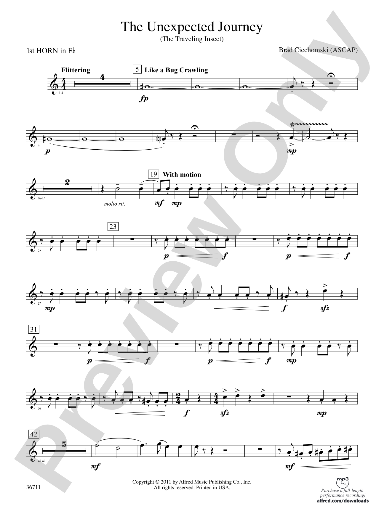 The Unexpected Journey: (wp) 1st Horn in E-flat