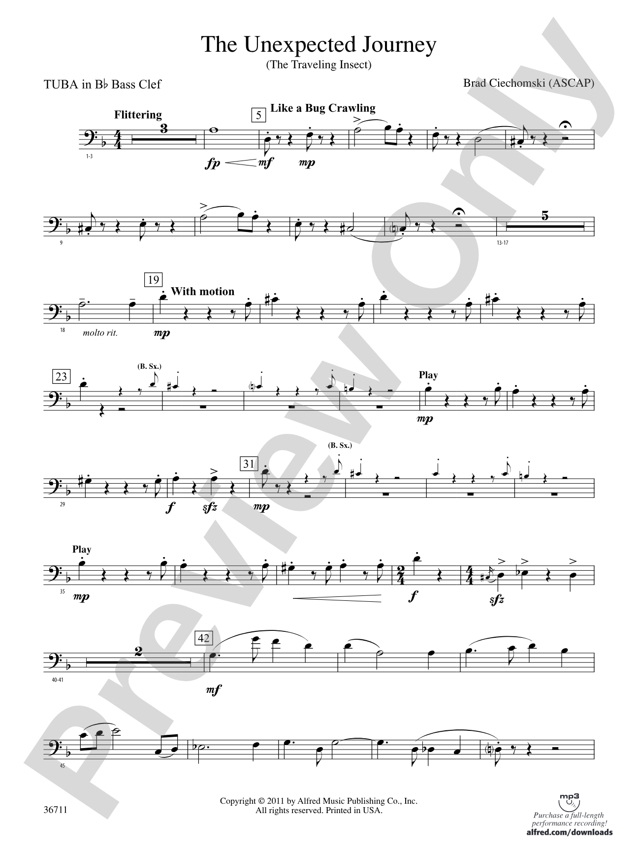 The Unexpected Journey: (wp) B-flat Tuba B.C.