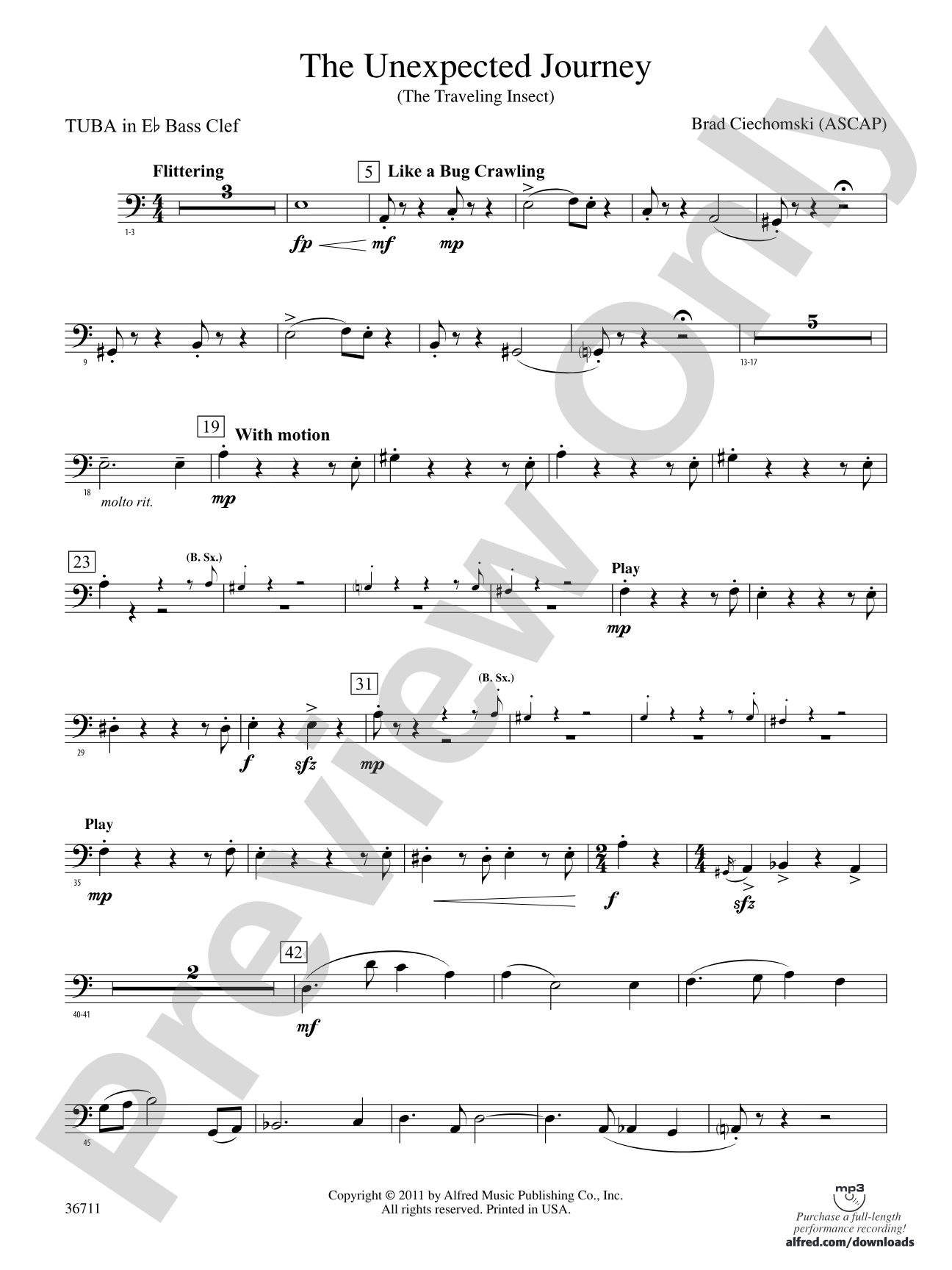 The Unexpected Journey: (wp) E-flat Tuba B.C.
