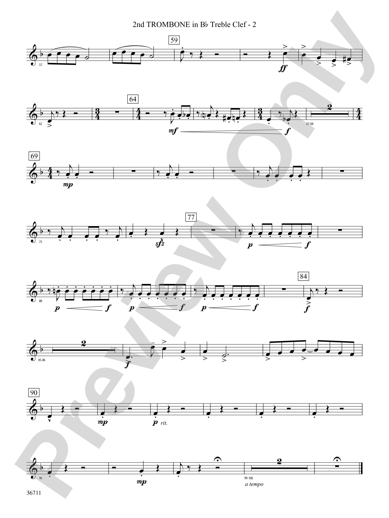 The Unexpected Journey: (wp) 2nd B-flat Trombone T.C.