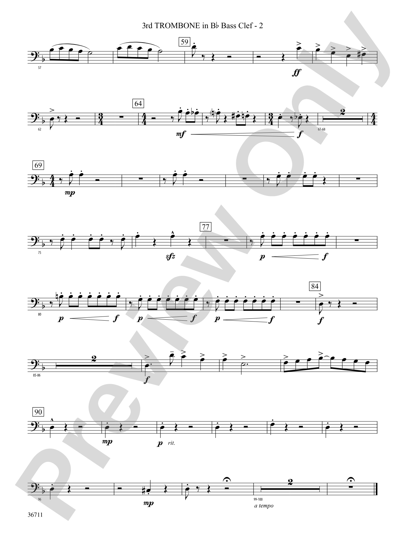 The Unexpected Journey: (wp) 3rd B-flat Trombone B.C.