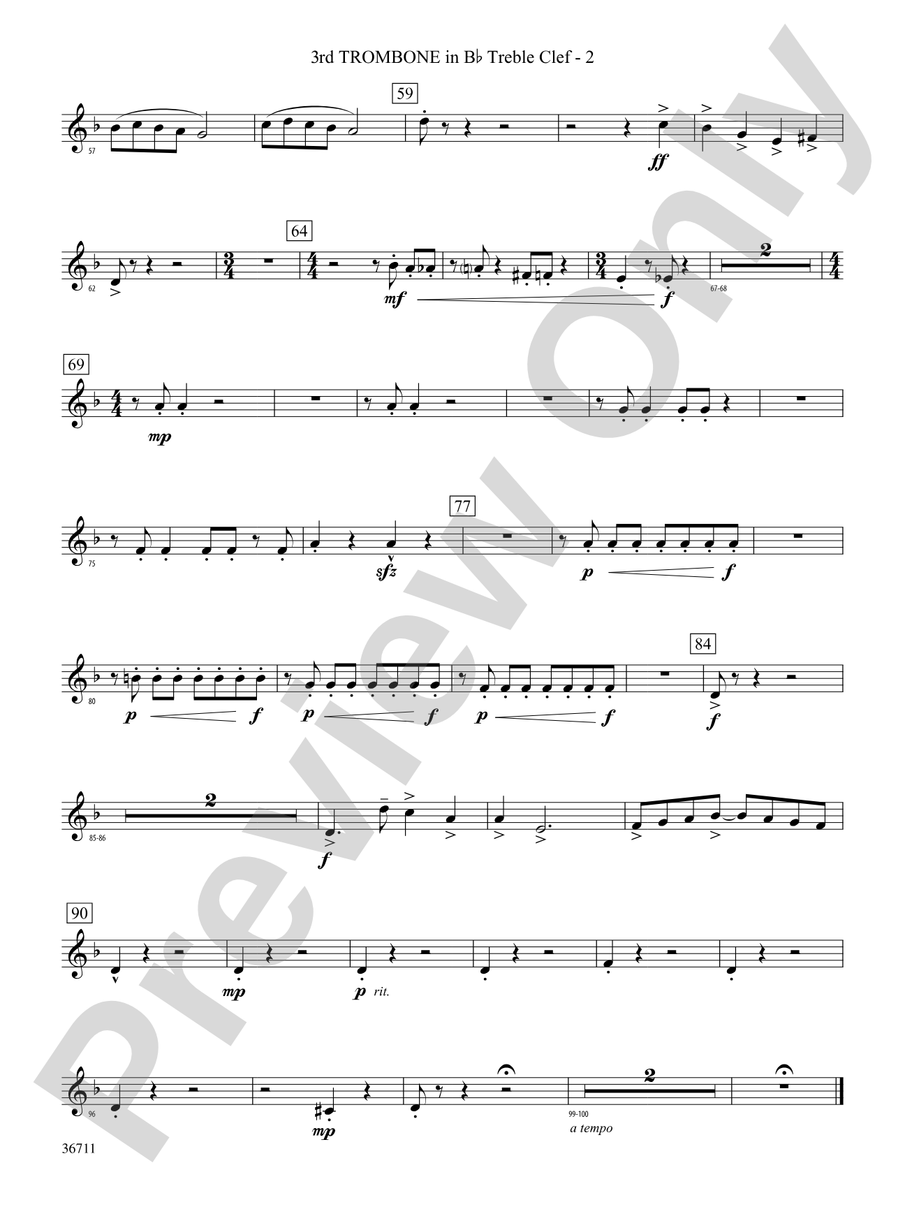 The Unexpected Journey: (wp) 3rd B-flat Trombone T.C.