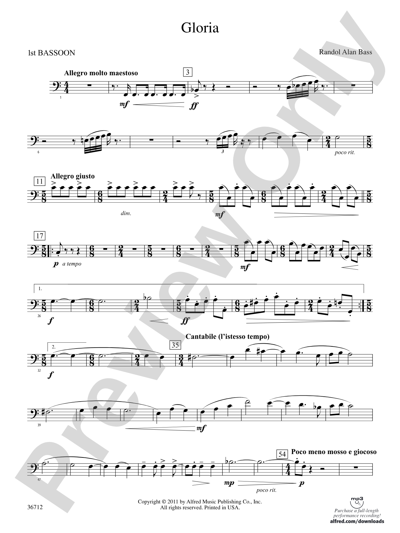 Gloria: Bassoon