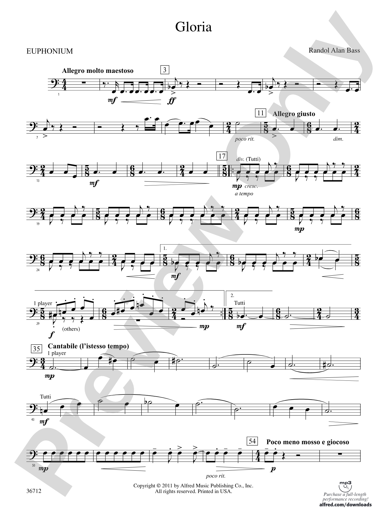 Gloria: Baritone B.C.