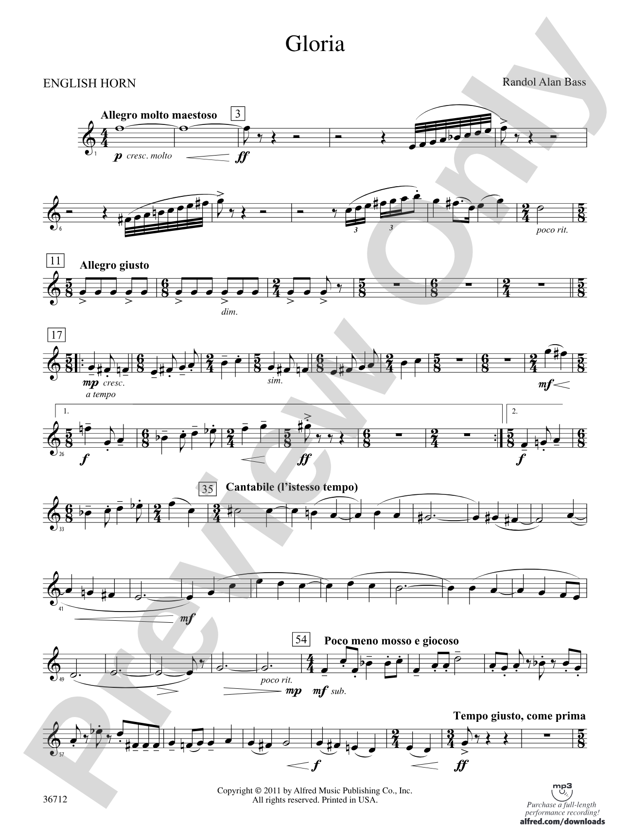 Gloria: English Horn