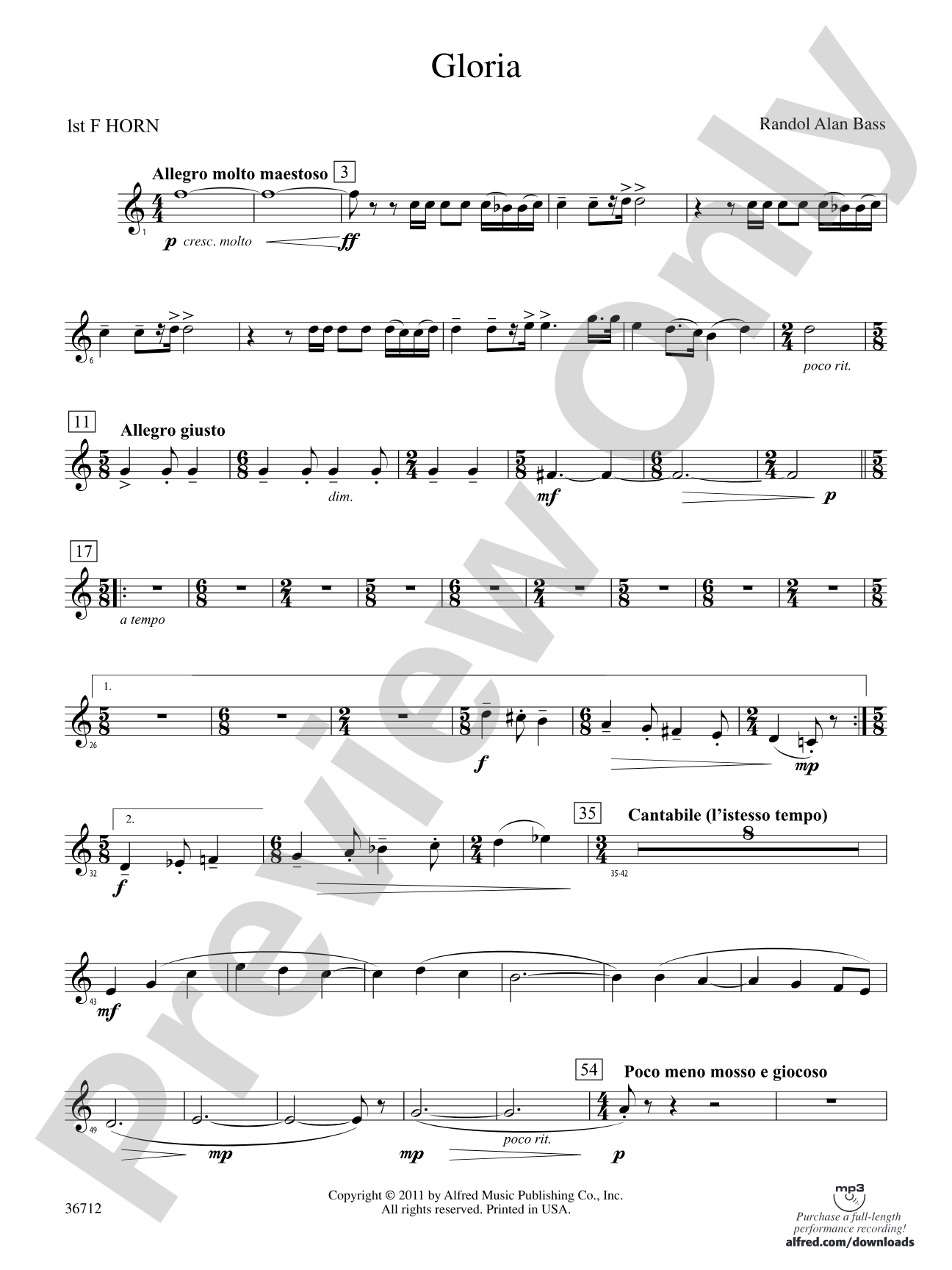 Gloria: 1st F Horn