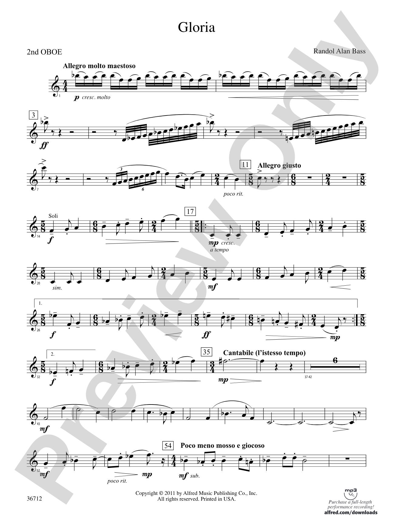Gloria: 2nd Oboe