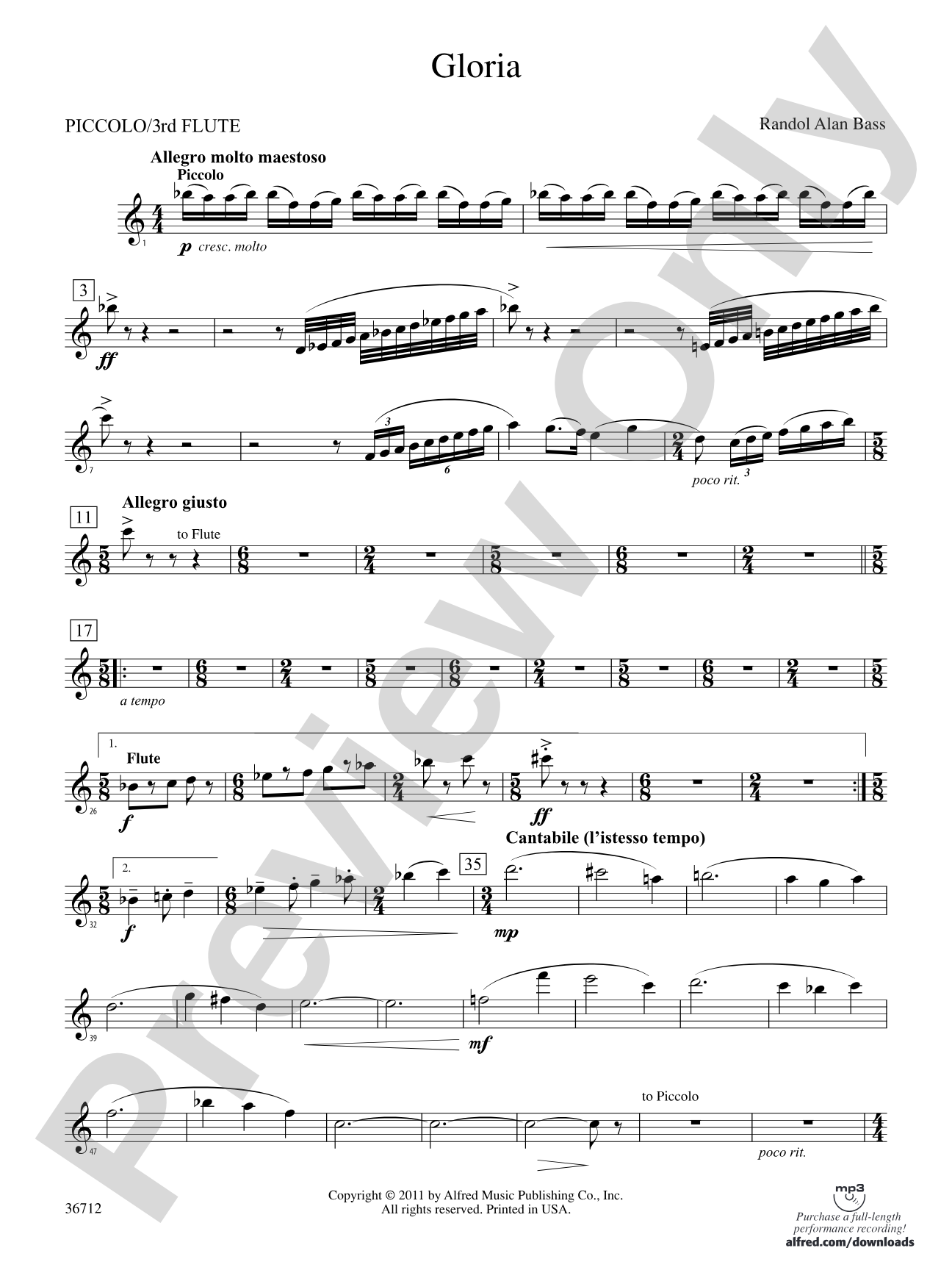 Gloria: Piccolo
